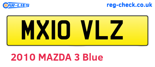 MX10VLZ are the vehicle registration plates.