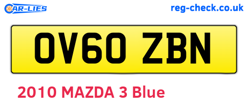 OV60ZBN are the vehicle registration plates.