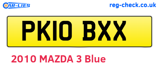PK10BXX are the vehicle registration plates.