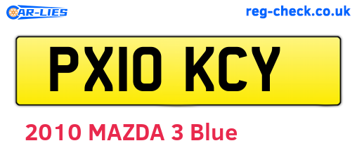 PX10KCY are the vehicle registration plates.