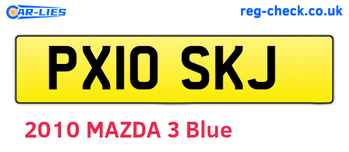 PX10SKJ are the vehicle registration plates.