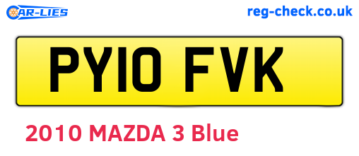 PY10FVK are the vehicle registration plates.