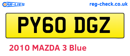 PY60DGZ are the vehicle registration plates.
