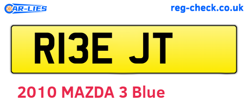 R13EJT are the vehicle registration plates.