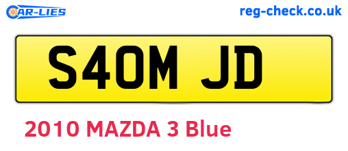 S40MJD are the vehicle registration plates.