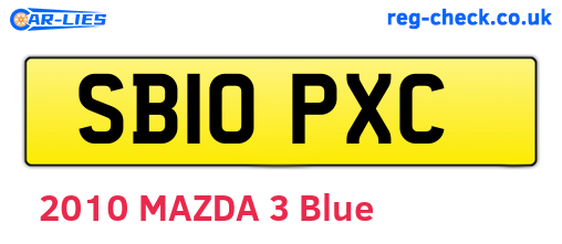 SB10PXC are the vehicle registration plates.