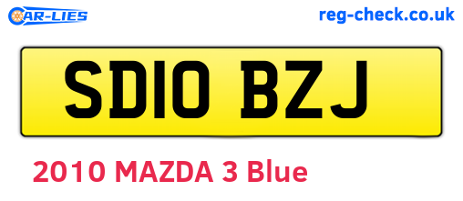 SD10BZJ are the vehicle registration plates.