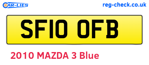 SF10OFB are the vehicle registration plates.