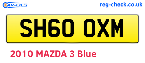 SH60OXM are the vehicle registration plates.