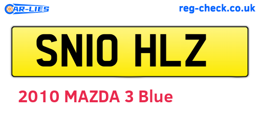SN10HLZ are the vehicle registration plates.