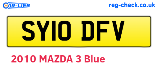 SY10DFV are the vehicle registration plates.