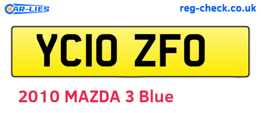 YC10ZFO are the vehicle registration plates.