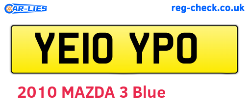 YE10YPO are the vehicle registration plates.