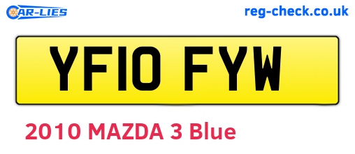 YF10FYW are the vehicle registration plates.