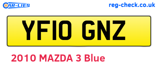 YF10GNZ are the vehicle registration plates.