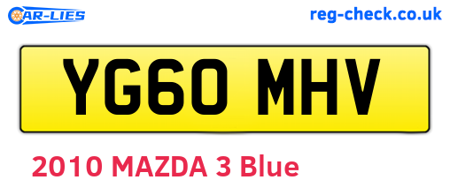 YG60MHV are the vehicle registration plates.