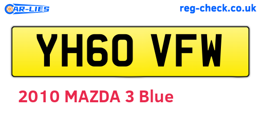 YH60VFW are the vehicle registration plates.
