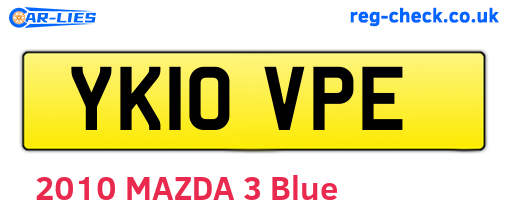 YK10VPE are the vehicle registration plates.