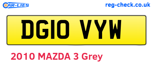 DG10VYW are the vehicle registration plates.