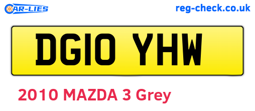 DG10YHW are the vehicle registration plates.