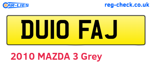 DU10FAJ are the vehicle registration plates.