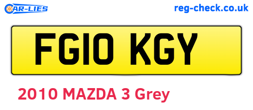 FG10KGY are the vehicle registration plates.