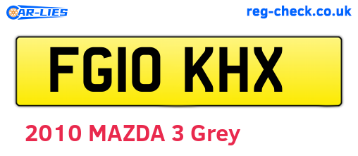 FG10KHX are the vehicle registration plates.