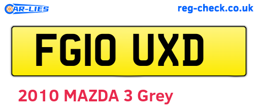 FG10UXD are the vehicle registration plates.