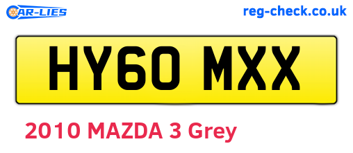 HY60MXX are the vehicle registration plates.