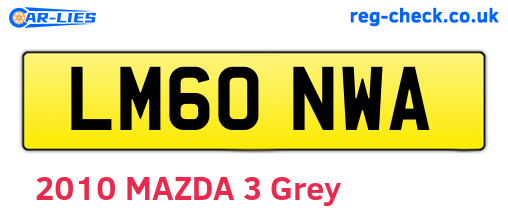 LM60NWA are the vehicle registration plates.