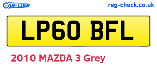 LP60BFL are the vehicle registration plates.
