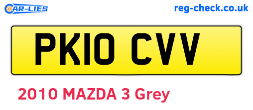 PK10CVV are the vehicle registration plates.
