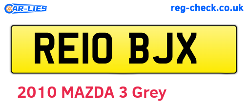RE10BJX are the vehicle registration plates.