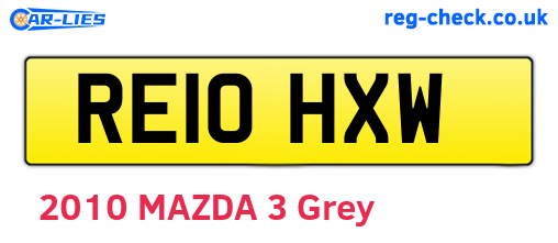 RE10HXW are the vehicle registration plates.