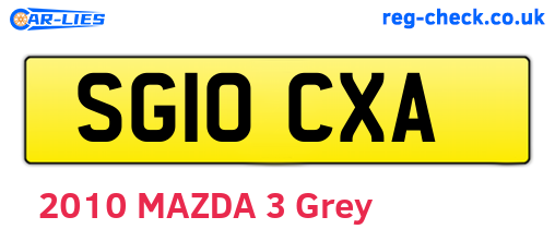 SG10CXA are the vehicle registration plates.
