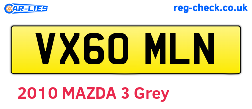 VX60MLN are the vehicle registration plates.