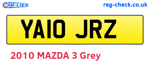 YA10JRZ are the vehicle registration plates.