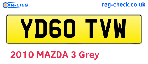 YD60TVW are the vehicle registration plates.
