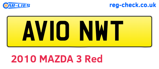 AV10NWT are the vehicle registration plates.