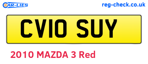 CV10SUY are the vehicle registration plates.