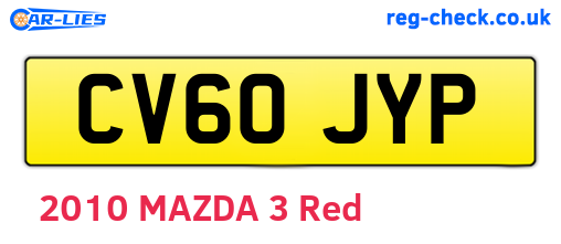 CV60JYP are the vehicle registration plates.