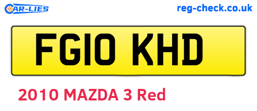 FG10KHD are the vehicle registration plates.