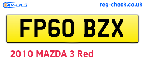 FP60BZX are the vehicle registration plates.
