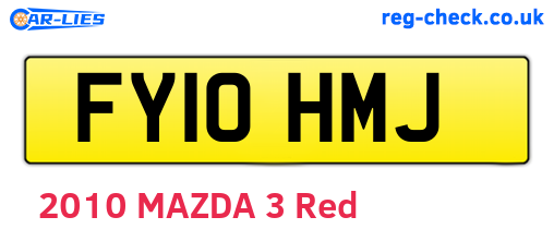 FY10HMJ are the vehicle registration plates.