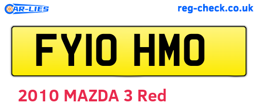 FY10HMO are the vehicle registration plates.