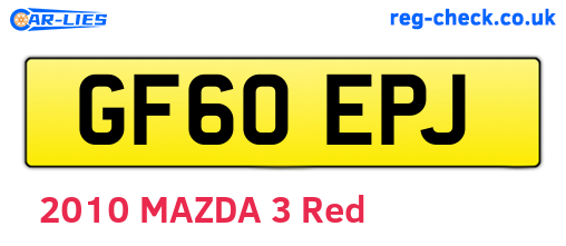 GF60EPJ are the vehicle registration plates.
