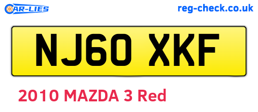 NJ60XKF are the vehicle registration plates.