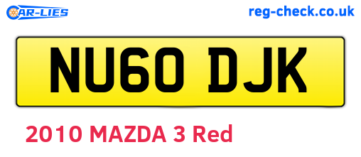 NU60DJK are the vehicle registration plates.
