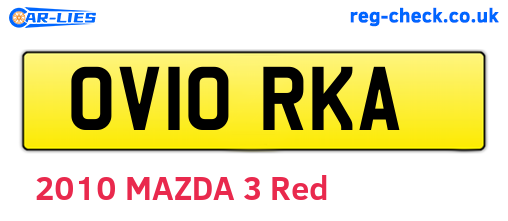 OV10RKA are the vehicle registration plates.