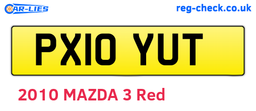 PX10YUT are the vehicle registration plates.